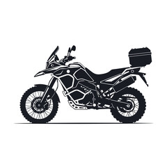 Obraz premium Motorcycle with storage box on white background