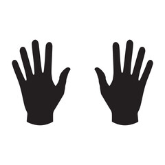 Fototapeta premium Hand icon, vector illustration flat design style isolated on white.