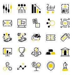 Business and finance hand drawn icon set