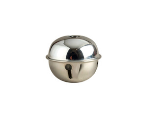 Gleaming silver sphere with a slit, a holiday decoration