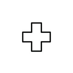 Fototapeta premium Simple black cross symbol on a white background