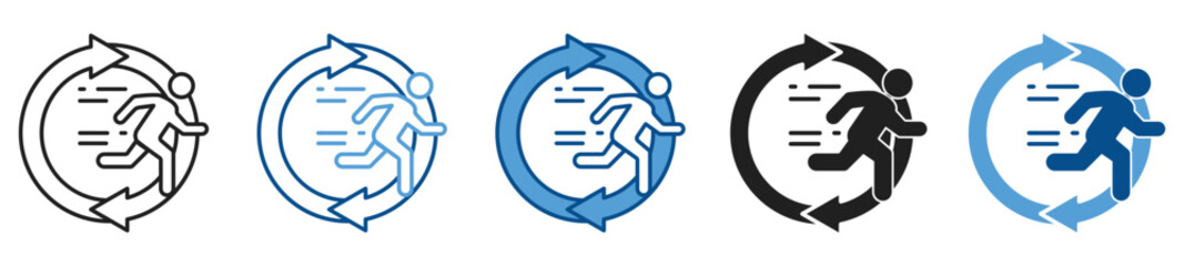 Agility icon set in multiple styles