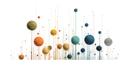 Colorful spheres on vertical lines