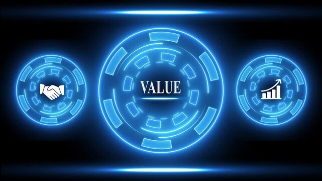Futuristic Digital Concept with Handshake and Growth Graph Symbolizing Value Creation and Business Success