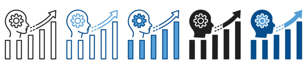 Mindset icon set in multiple styles