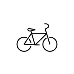 Simple black bicycle illustration on white background