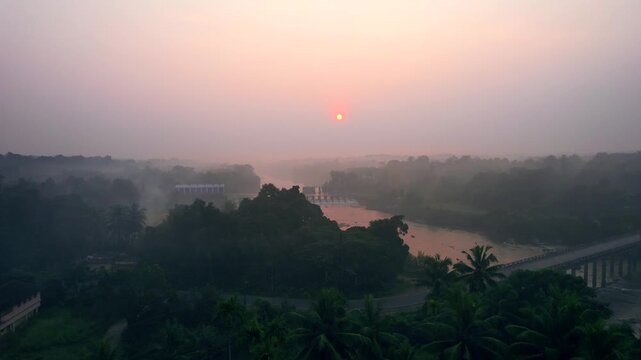 Dam, Water dam, Sunrise, Baje Dam, sunrise