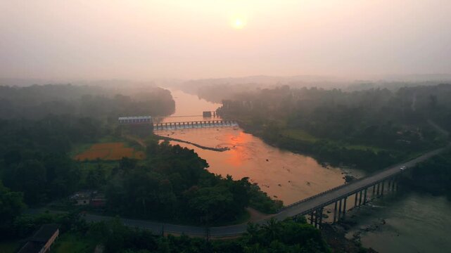 Dam, Water dam, Sunrise, Baje Dam, sunrise