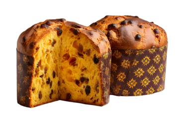 Delicious panettone with raisins