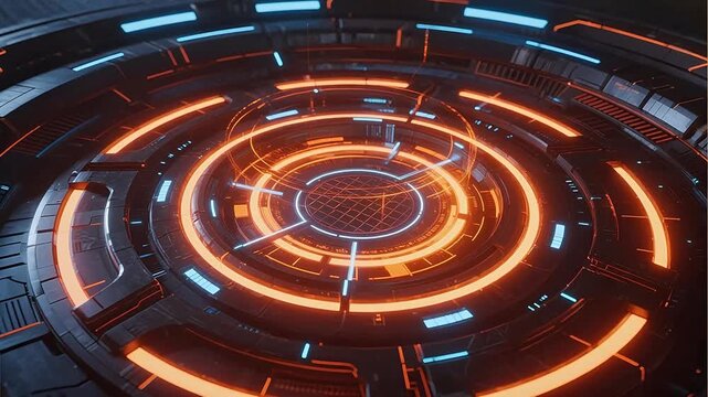 Futuristic circular technology interface
