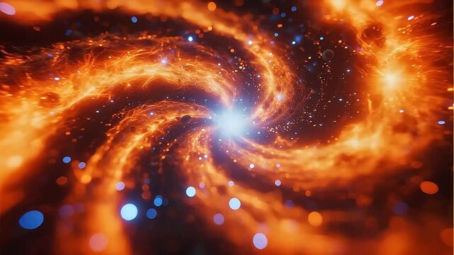 Spiral galaxy with glowing stars