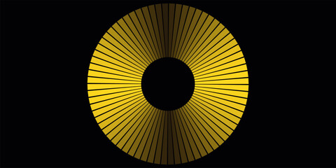 3D Symmetrical Radial Turbine Background with Opaque Gold Metallic Blades