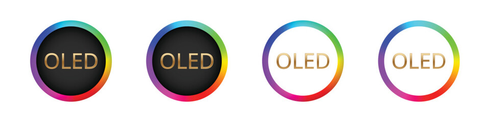 Colorful oled circle variants with gradient effects.