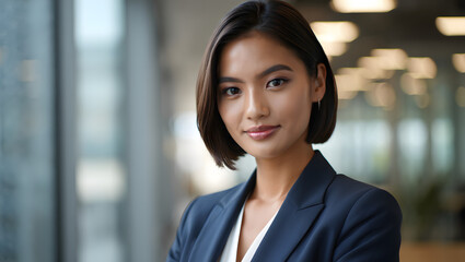 portrait of a smiling businesswoman of Asian descent
