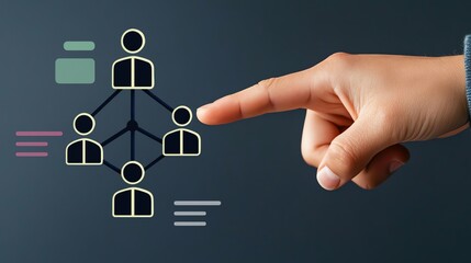 Digital Human Resources and Workforce Management Concept with Interactive Organizational Chart