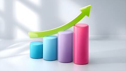 Bar chart showing business growth and financial progress
