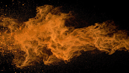 爆発 粒子 躍動 混沌 灼熱 煙霧 拡散 衝撃 閃光 エネルギー 砂塵 荒野 激動 抽象 創造 摩擦 沸騰 瞬き 核心 生命力