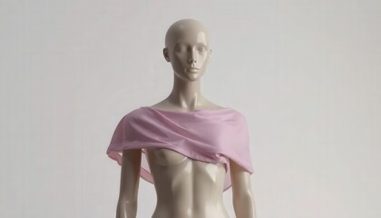 Surreal Mannequin with Abstract Transformations on Minimal Studio Background