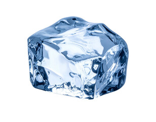 Obraz premium A single clear, irregular-shaped ice cube on a black background