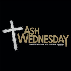 ASH Wednesday february 17th typography vector t-shirt design print