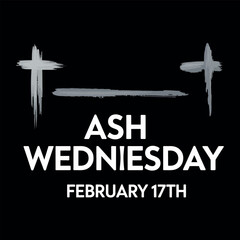 ASH Wednesday february 17th typography vector t-shirt design print