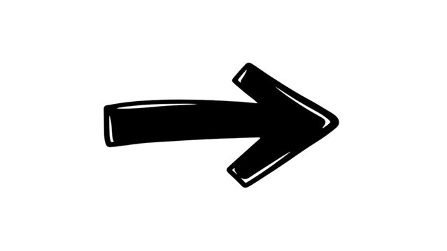 A large black arrow pointing to the right on a white background