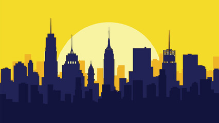 Fototapeta premium Seattle city skyline at sunset and night