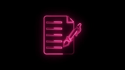 Form Icon Animation with Glowing Lines on Black Background