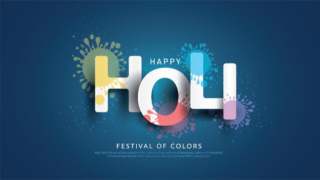 Happy Holi Indian festival of colors background design. Vector illustration.