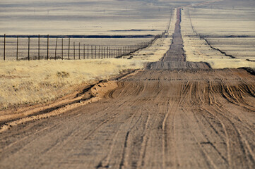 Scenic view of a Gravel Road in African desert