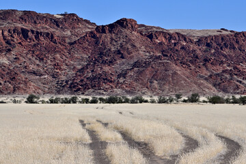 Scenic view of a Gravel Road in African desert