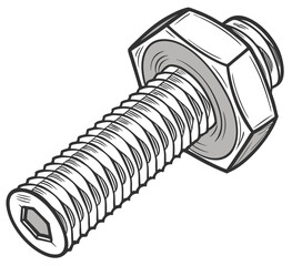 piece of bolt isolated on white background