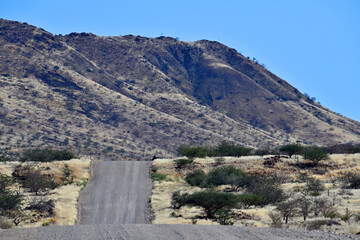Scenic view of a Gravel Road in African desert