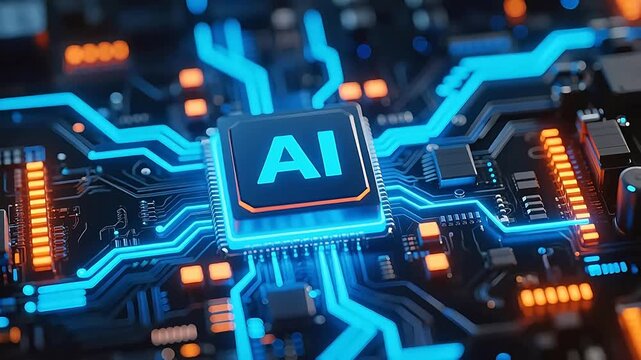 AI chip on circuit board