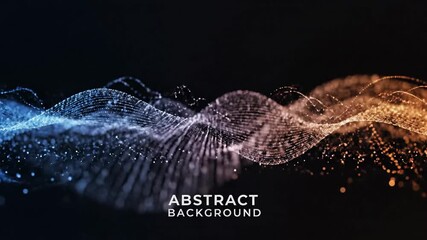 Flowing digital particles waveform abstract technology background - Powered by Adobe