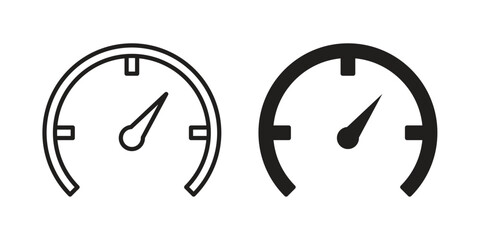 Speedometer icons vector collection for web designs. flat icons