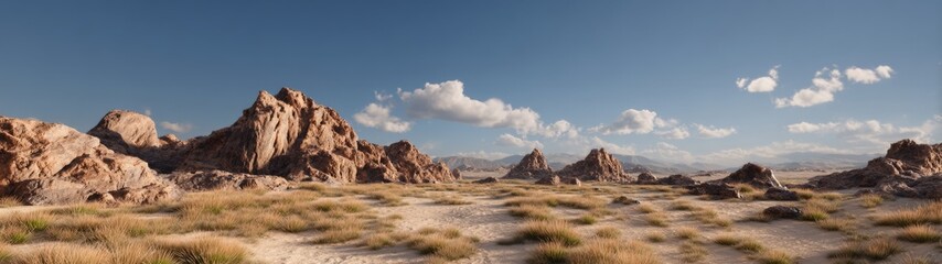 Obraz premium Hdr panoramic landscape view of rugged terrain nature scene