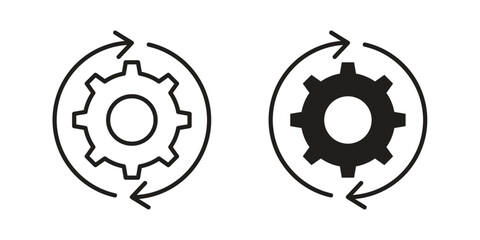 System update icons vector collection for web designs. flat icons