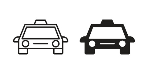 Obraz premium Taxi icons vector collection for web designs. flat icons