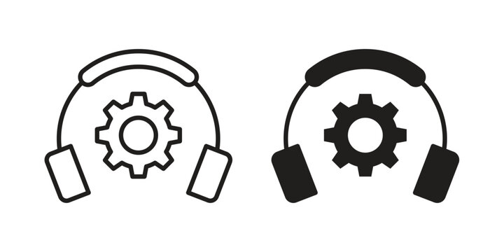 Technical support icons vector collection for web designs. flat icons