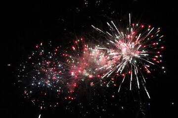 fireworks in the night sky