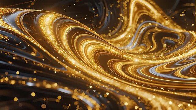 Golden swirling light patterns
