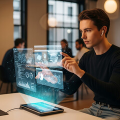 people using technology