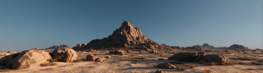 Obraz premium Majestic desert mountain hdr panorama view arid landscape