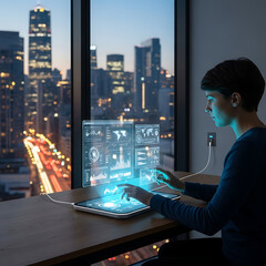 people using technology