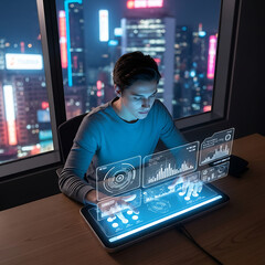 people using technology