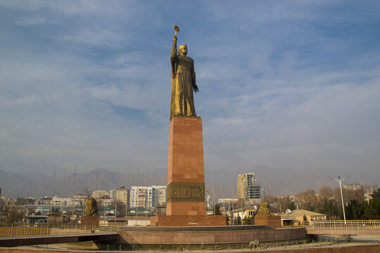 Ismail Somoni monument. Khujand, Tajikistan