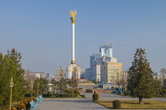 National coat of arms square. Dushanbe, Tajikistan