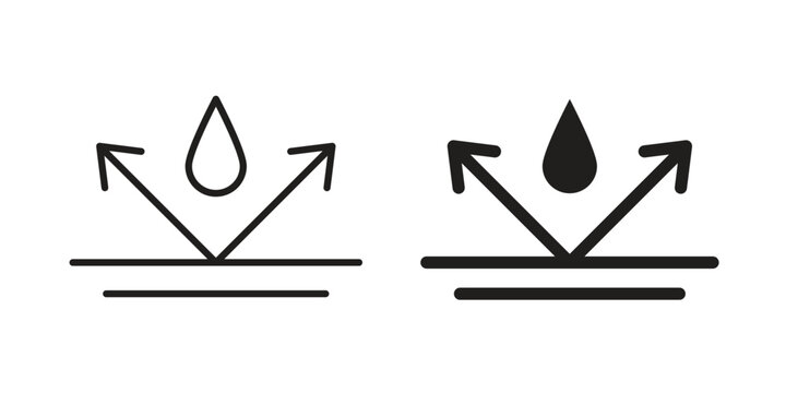 Waterproof icons vector collection for web designs. flat icons