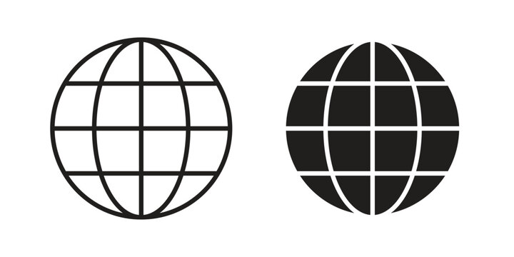 Website globe icons vector collection for web designs. flat icons